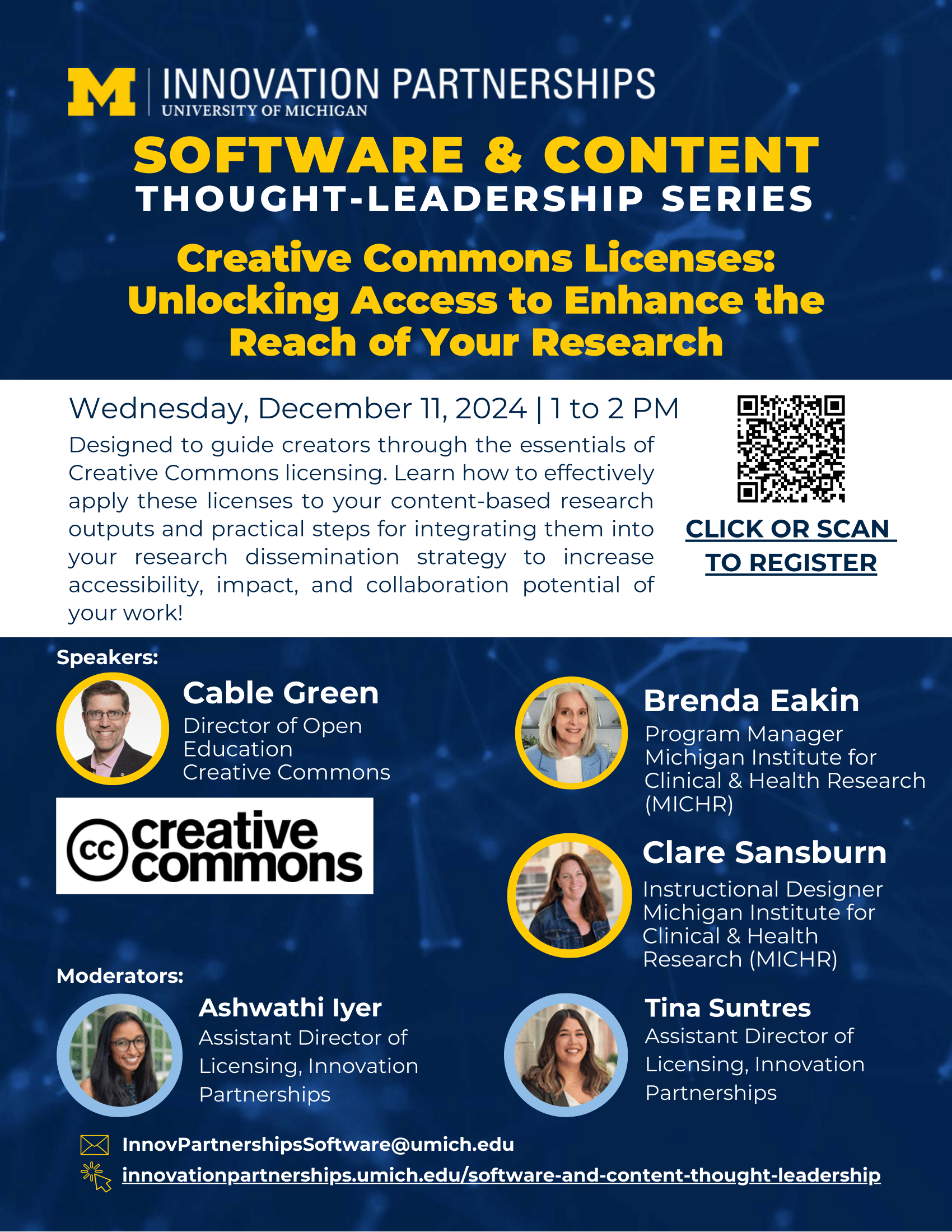 Event Flyer for Creative Commons Licenses: Unlocking Access to Enhance the Reach of Your Research